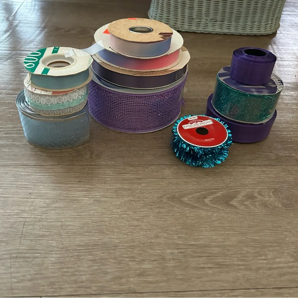 Lot of Assorted Vintage Ribbon for Craft Projects Holidays Gift Wrapping